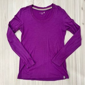 Long Sleeve Purple Smartwool Shirt 100% Wool | Women’s Medium